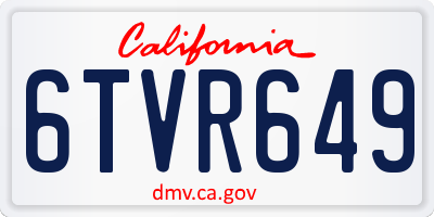 CA license plate 6TVR649
