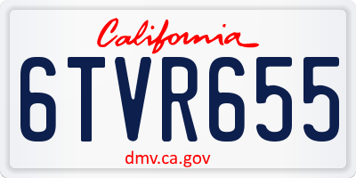 CA license plate 6TVR655