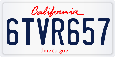 CA license plate 6TVR657
