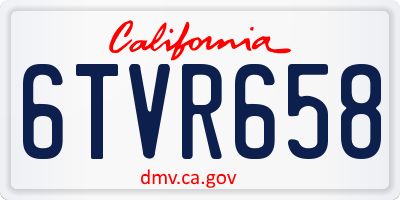 CA license plate 6TVR658