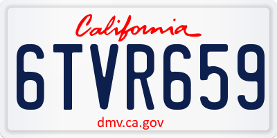 CA license plate 6TVR659