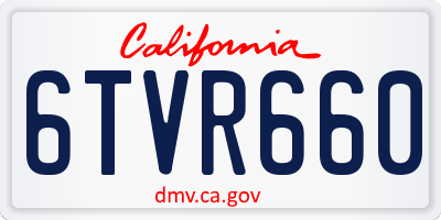 CA license plate 6TVR660