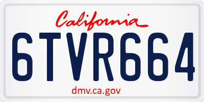 CA license plate 6TVR664