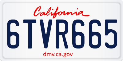 CA license plate 6TVR665