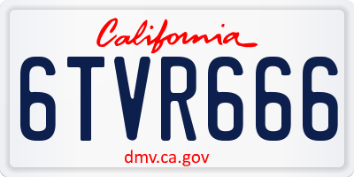 CA license plate 6TVR666