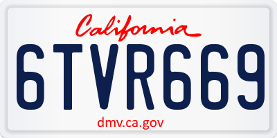 CA license plate 6TVR669