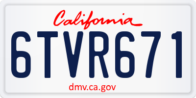 CA license plate 6TVR671