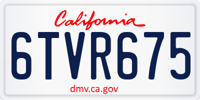 CA license plate 6TVR675