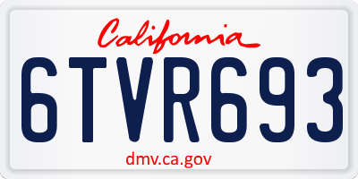 CA license plate 6TVR693
