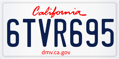 CA license plate 6TVR695
