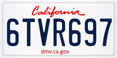 CA license plate 6TVR697