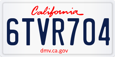 CA license plate 6TVR704