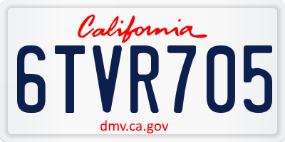 CA license plate 6TVR705