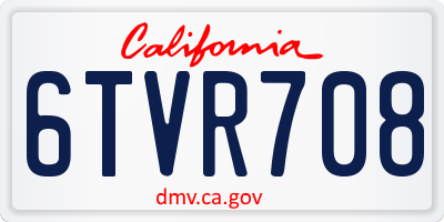 CA license plate 6TVR708