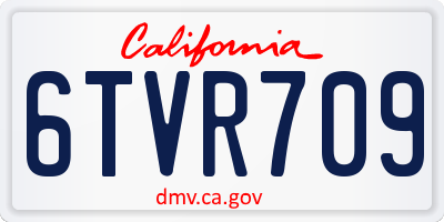CA license plate 6TVR709