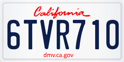 CA license plate 6TVR710