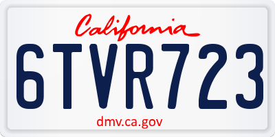 CA license plate 6TVR723