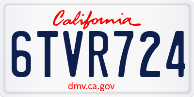 CA license plate 6TVR724