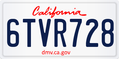 CA license plate 6TVR728