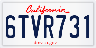 CA license plate 6TVR731