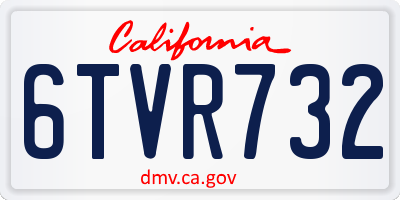 CA license plate 6TVR732