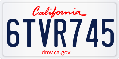 CA license plate 6TVR745