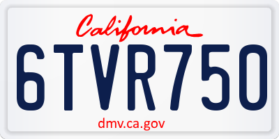 CA license plate 6TVR750