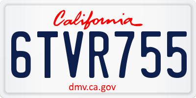 CA license plate 6TVR755