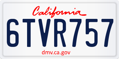CA license plate 6TVR757