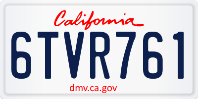 CA license plate 6TVR761