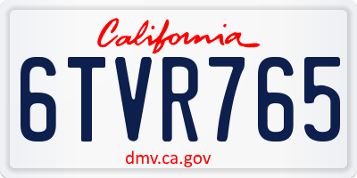 CA license plate 6TVR765