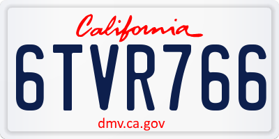CA license plate 6TVR766