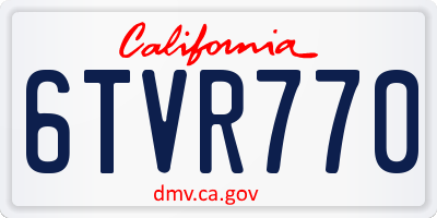 CA license plate 6TVR770