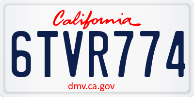 CA license plate 6TVR774