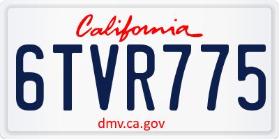 CA license plate 6TVR775