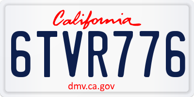 CA license plate 6TVR776