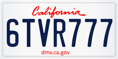CA license plate 6TVR777