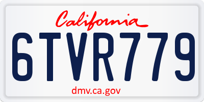 CA license plate 6TVR779