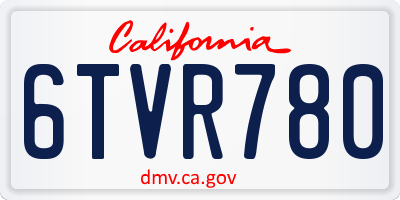 CA license plate 6TVR780