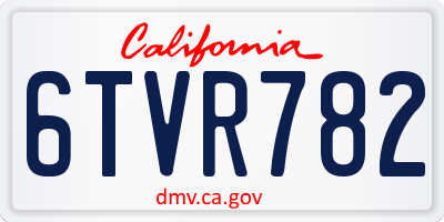 CA license plate 6TVR782