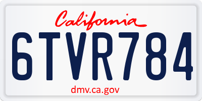 CA license plate 6TVR784