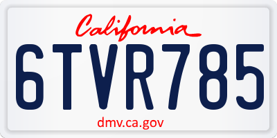 CA license plate 6TVR785