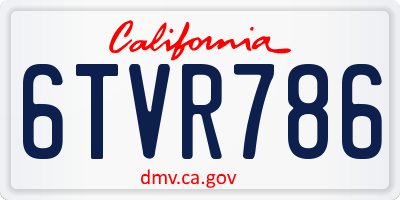 CA license plate 6TVR786