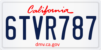 CA license plate 6TVR787