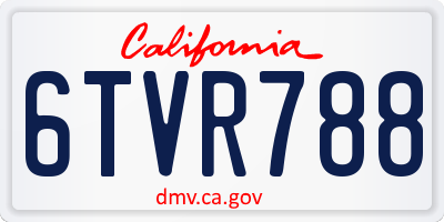 CA license plate 6TVR788