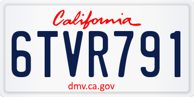 CA license plate 6TVR791