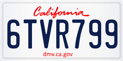 CA license plate 6TVR799