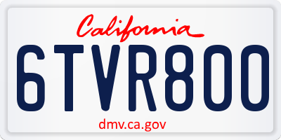 CA license plate 6TVR800