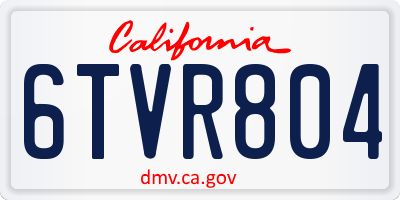 CA license plate 6TVR804