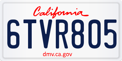 CA license plate 6TVR805